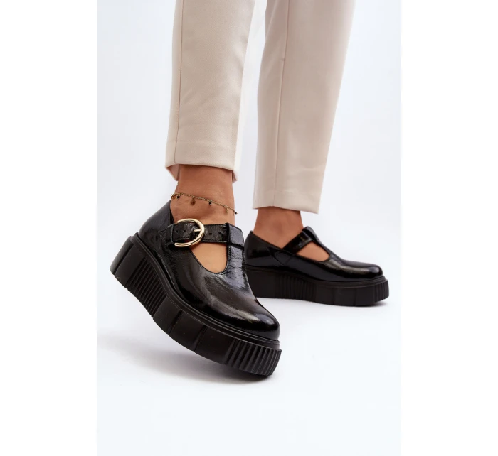Moderní Polobotky na Masivní Platformě Černé model 21646958 - Zazoo