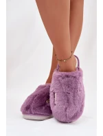 Kožešinové dámské pantofle fialové model 21772478 - Boto Kožešinové dámské pantofle fialové model 21772478 - Boto