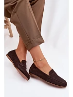 Mokasiny z Semiše Čokoládové model 22100814 - VINCEZA Mokasiny z Semiše Čokoládové model 22100814 - VINCEZA