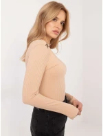 Bluzka RV BZ A model 20608934 camelowy - FPrice Bluzka RV BZ A model 20608934 camelowy - FPrice