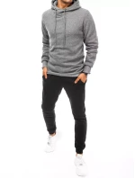 Pánská šedočerná tepláková souprava FashionStreet AX0669 Pánská šedočerná tepláková souprava FashionStreet AX0669