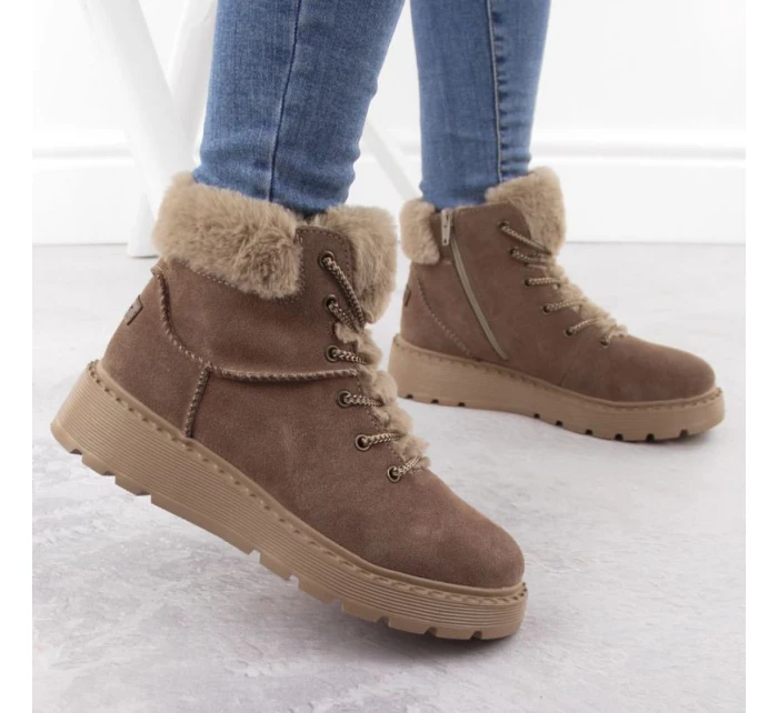 Boty s kožešinou W model 20739487 - Rieker Boty s kožešinou W model 20739487 - Rieker