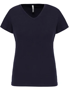 Kariban K 3015 Dámské elastické tričko s výstřihem do V 20.3015 navy