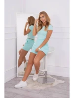 Bavlněná souprava se šortkami mint