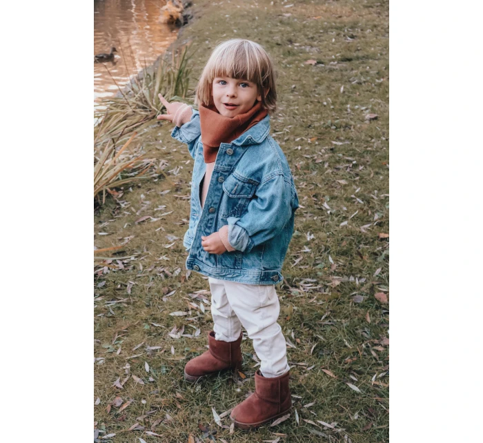 Dětské Teplé Sněhule Semišové Hnědé model 21564106 - Boto Dětské Teplé Sněhule Semišové Hnědé model 21564106 - Boto