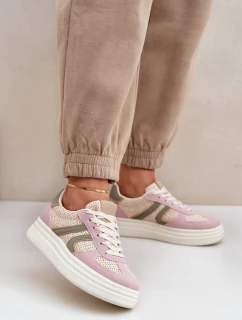 Dámské tenisky s pletením na platformě multikolor Lesida