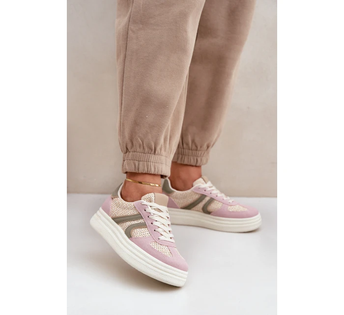 Dámské tenisky s pletením na platformě model 21680864 - Boto