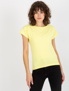 Dámské basic bavlněné tričko - žluté
