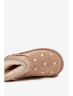 Dětské sněhule zdobené květinami Gracina – béžové Dětské sněhule zdobené květinami Gracina – béžové