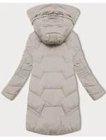 Světle béžová dámská bunda pro přechodné období s kapucí model 20617030 - LHD Světle béžová dámská bunda pro přechodné období s kapucí model 20617030 - LHD