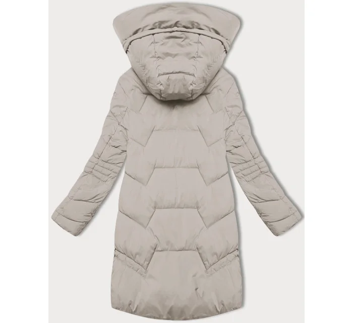 Světle béžová dámská bunda pro přechodné období s kapucí model 20617030 - LHD Světle béžová dámská bunda pro přechodné období s kapucí model 20617030 - LHD