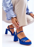 Dámské semišové sandály na platformě modré model 21613987 - Boto Dámské semišové sandály na platformě modré model 21613987 - Boto