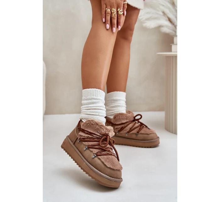 Nízké Sněhule Na Platformě S Kožíškem D.Franklin Hnědé DFSH370011