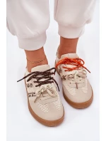 Dámské Tenisky S Dvojitým Šněrováním Leopardí Béžové Ollabes