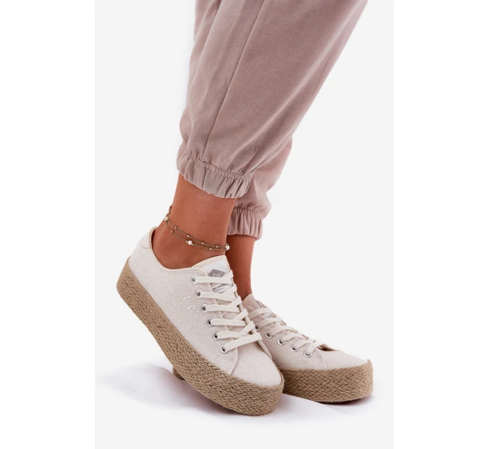 Dámské Tenisky Na Platformě S Pletením model 21693323 Světle Béžové - Lee Cooper