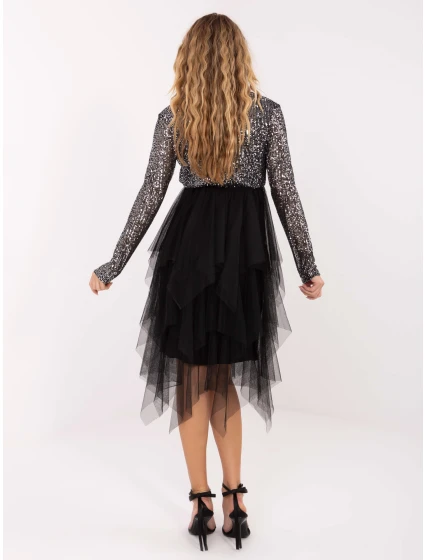 Šaty MI SK A5471.87 černá a stříbrná Šaty MI SK A5471.87 černá a stříbrná
