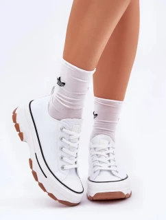 Dámské nízké trampky na platformě Aradwin – bílé