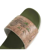 Dětské žabky / nazouváky Adilette Comfort Jr ID8029 Zelená s hnědou - Adidas Dětské žabky / nazouváky Adilette Comfort Jr ID8029 Zelená s hnědou - Adidas