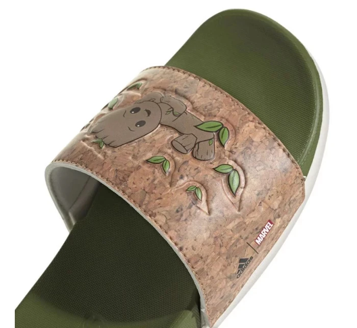 Dětské žabky / nazouváky Adilette Comfort Jr ID8029 Zelená s hnědou - Adidas Dětské žabky / nazouváky Adilette Comfort Jr ID8029 Zelená s hnědou - Adidas