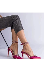 Dámské lodičky na jehlovém podpatku H2810 Tmavě růžová třpyt - BELLAMICA shoes