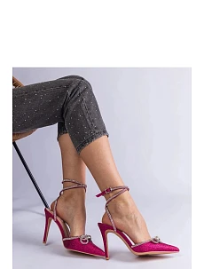 Dámské lodičky na jehlovém podpatku H2810 Tmavě růžová třpyt - BELLAMICA shoes