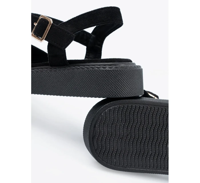 Originální  sandály černé dámské platforma