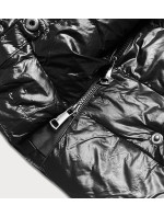 Černá prošívaná dámská bunda s vysokým stojáčkem (J9-061)