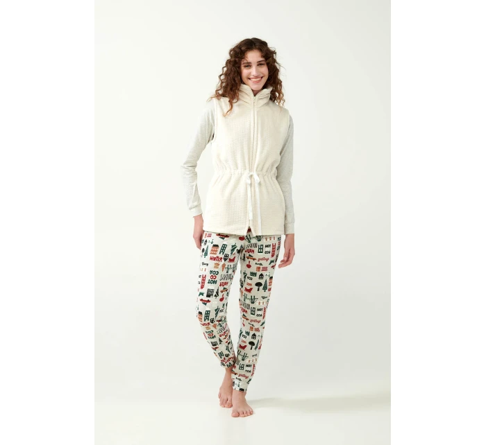 Béžová fleecová vesta model 20517342 - Vamp Béžová fleecová vesta model 20517342 - Vamp