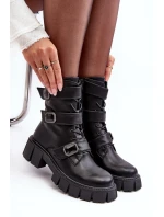 Dámské kožené boty černé SBarski MR870-62