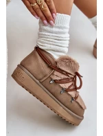 Nízké Sněhule Na Platformě S Kožíškem D.Franklin Hnědé DFSH370011