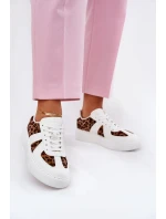 Dámské tenisky s panterím vzorem na platformě – bílé Nativira Dámské tenisky s panterím vzorem na platformě – bílé Nativira