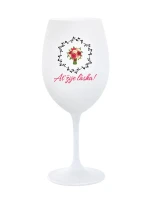 AŤ ŽIJE LÁSKA! - bílá sklenice na víno 350 ml AŤ ŽIJE LÁSKA! - bílá sklenice na víno 350 ml