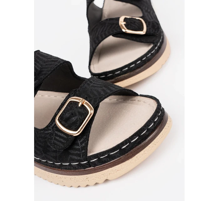 Zajímavé černé  sandály dámské platforma