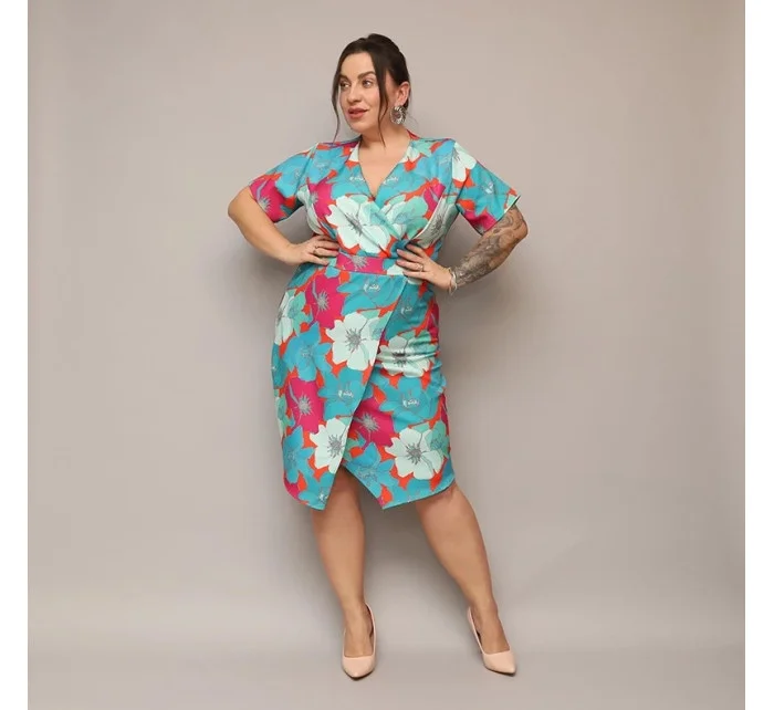 dámské květované šaty v délce ke kolenům model 20070198 - Moon