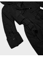 Prosta kurtka damska z podwijanymi rękawami Goodlookin czarna (B8556-1)