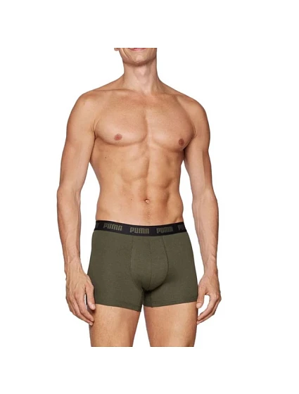 Pánské boxerky Puma 2-Pack khaki černá pohodlná bavlna Pánské boxerky Puma 2-Pack khaki černá pohodlná bavlna