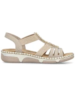 Dámské sandály na podpatku Romans beige Rieker 66201-62