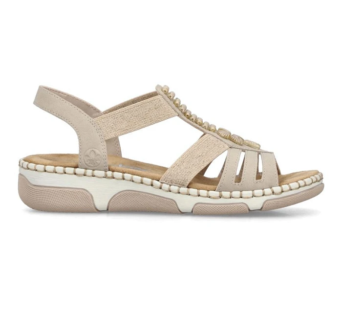 Dámské sandály na podpatku beige model 22116846 - Rieker