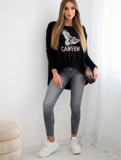 Dámská halenka s model 21138046 a nápisem Canyon černý - K-Fashion