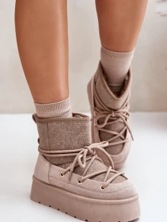 Sněhule S Šněrováním Na Platformě Béžové model 21676666 - Boto