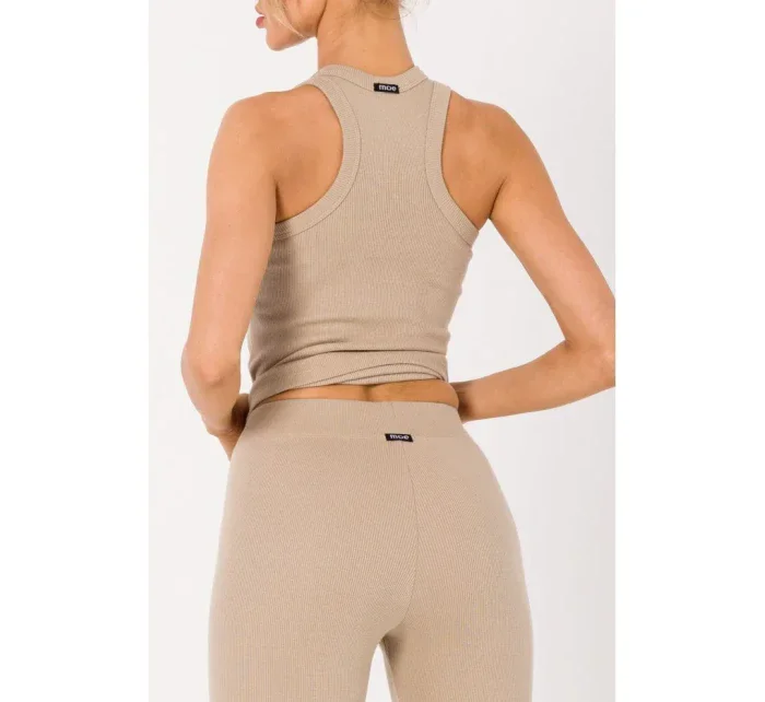 model 18383335 Žebrované pletené legíny béžové - Moe