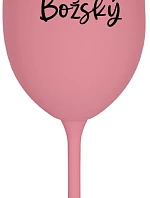 PAN BOŽSKÝ - růžová sklenice na víno 350 ml