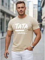 Koszulka męska z nadrukiem na bawełniana beżowa model 22221856 - FashionStreet Koszulka męska z nadrukiem na bawełniana beżowa model 22221856 - FashionStreet