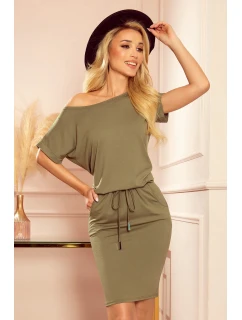 139-8 Sportovní šaty s krátkými rukávy - OLIVE