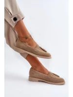 Bezové Dámské Mokasíny Na Ploché Podrážce Zazoo 3420