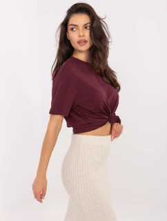T shirt model 21253125 bordowy - FPrice