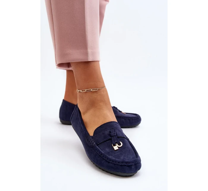 Dámské semišové klasické mokasíny tmavě modrá Ontala Dámské semišové klasické mokasíny tmavě modrá Ontala