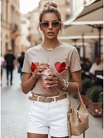Dámské tričko PALIS beige FashionStreet RY2431 Dámské tričko PALIS beige FashionStreet RY2431