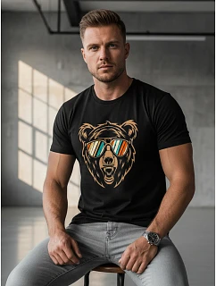 Tshirt męski z nadrukiem  czarny model 22170602 - FashionStreet