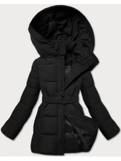 Černá vypasovaná zimní bunda s opaskem model 21248114 - Banna